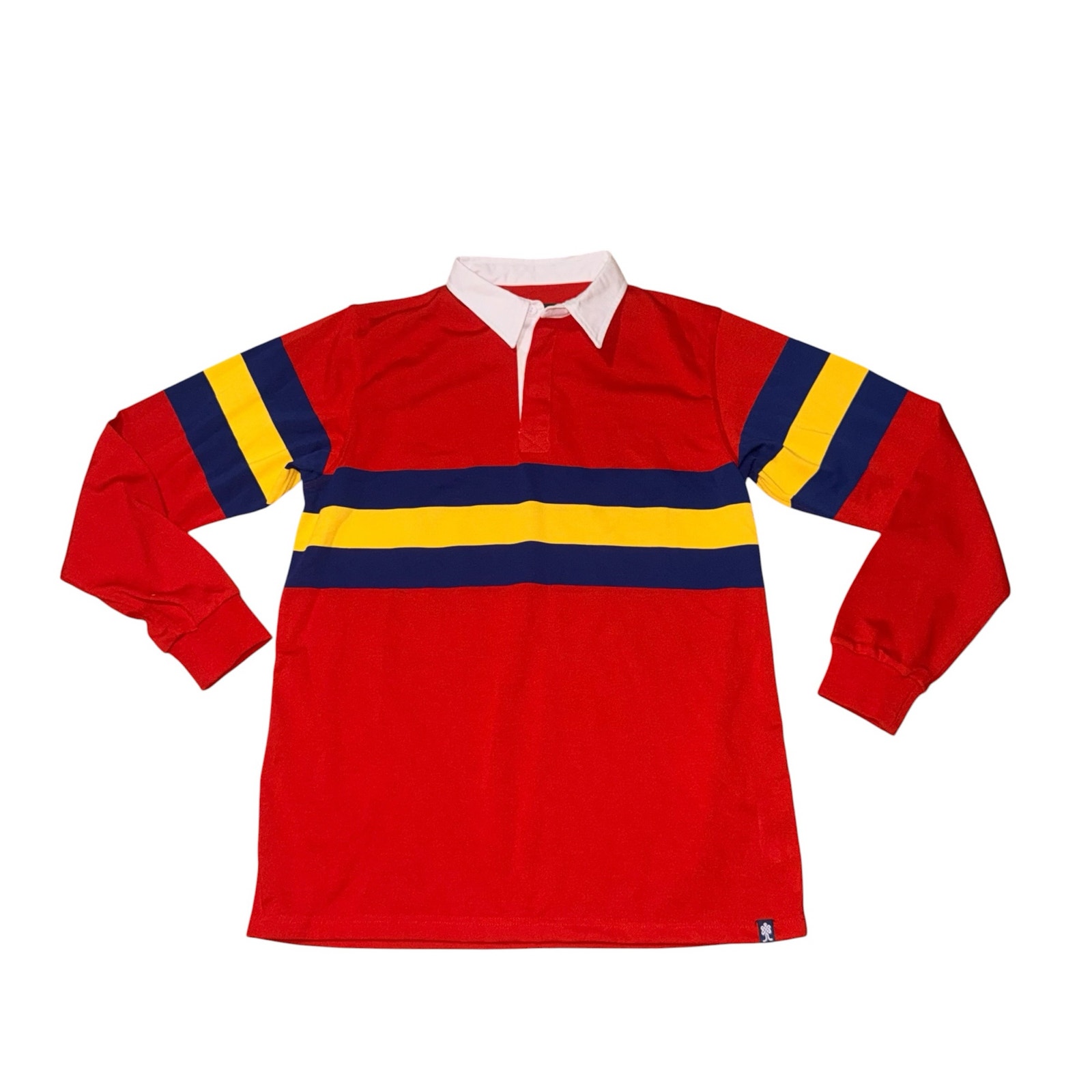 Withernot Rugby Shirt Long Sleeve Red Blue Striped Soft Cotton Men's Size Xl — image 3 of 8